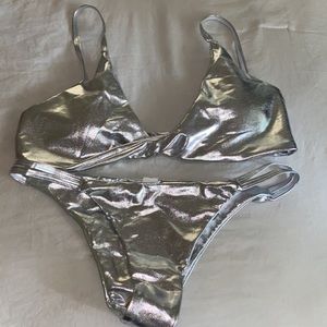 Metallic two-piece bikini